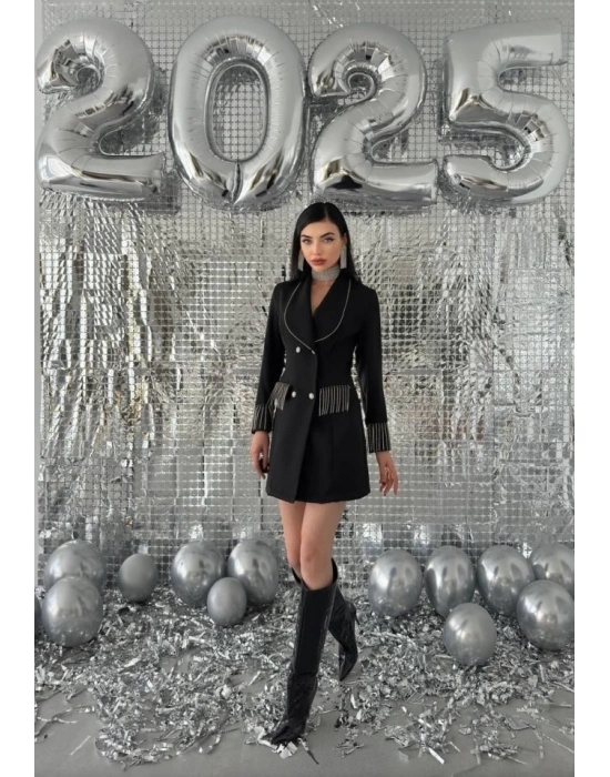 Girona Taşlı Ceket Elbise