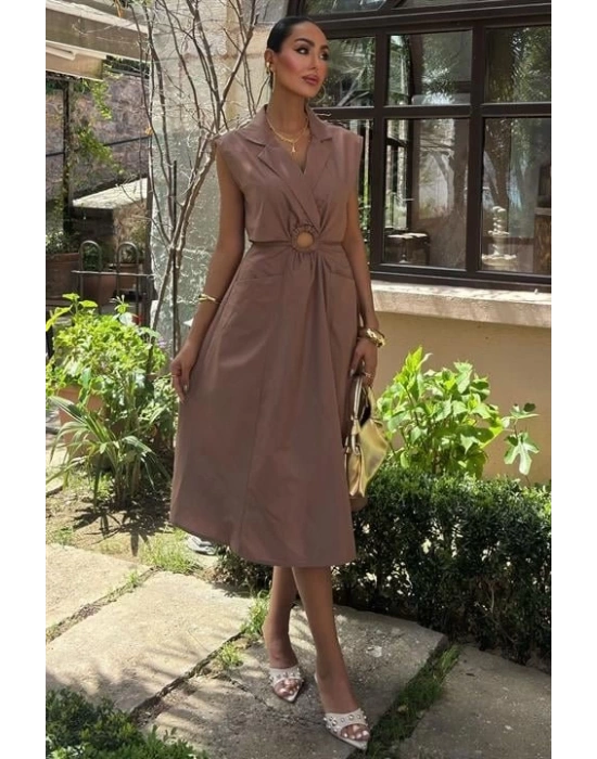 Göbeği Halka Detaylı idi Boy Elbise 2896