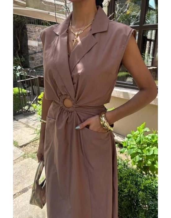 Göbeği Halka Detaylı idi Boy Elbise 2896