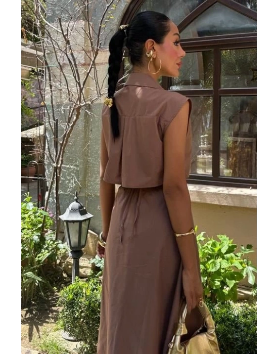 Göbeği Halka Detaylı idi Boy Elbise 2896