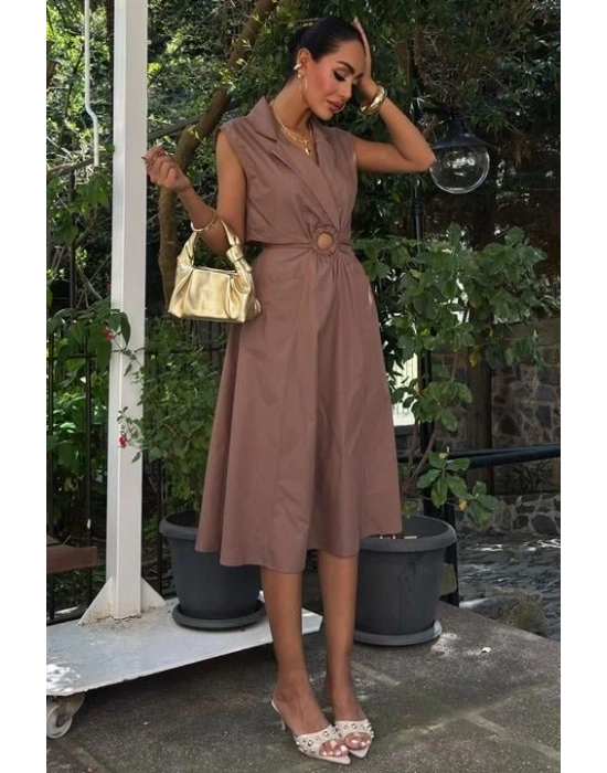 Göbeği Halka Detaylı idi Boy Elbise 2896