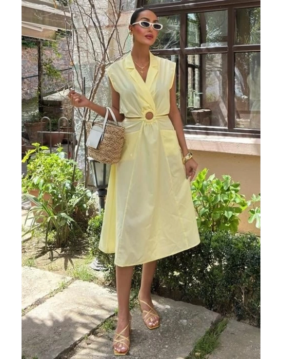 Göbeği Halka Detaylı idi Boy Elbise 2896