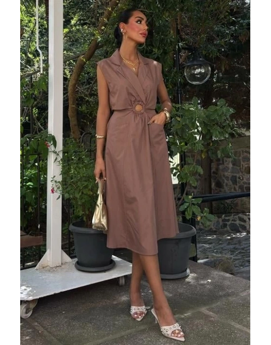 Göbeği Halka Detaylı idi Boy Elbise 2896