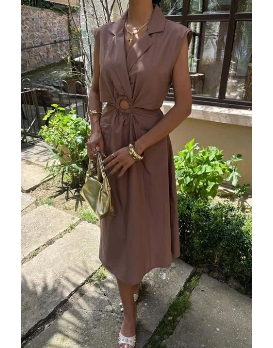 Göbeği Halka Detaylı idi Boy Elbise 2896