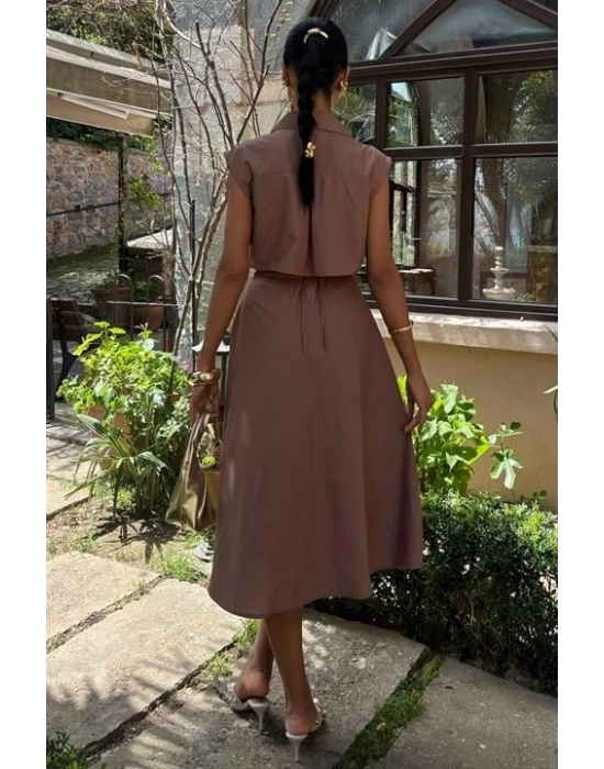 Göbeği Halka Detaylı idi Boy Elbise 2896