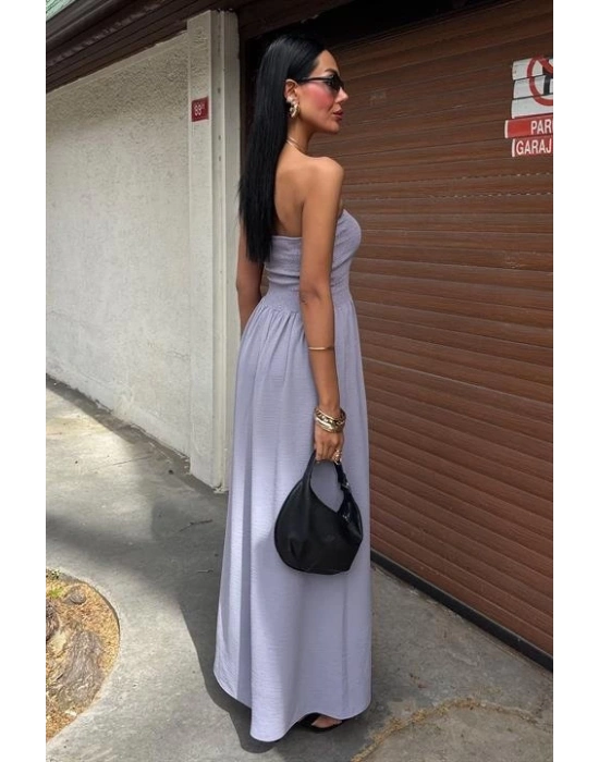 Göğsü Gipeli traplez Elbise 2878