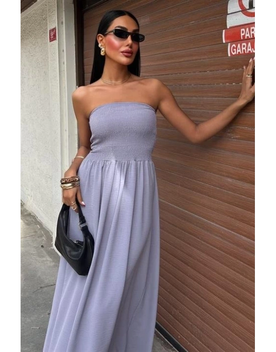 Göğsü Gipeli traplez Elbise 2878