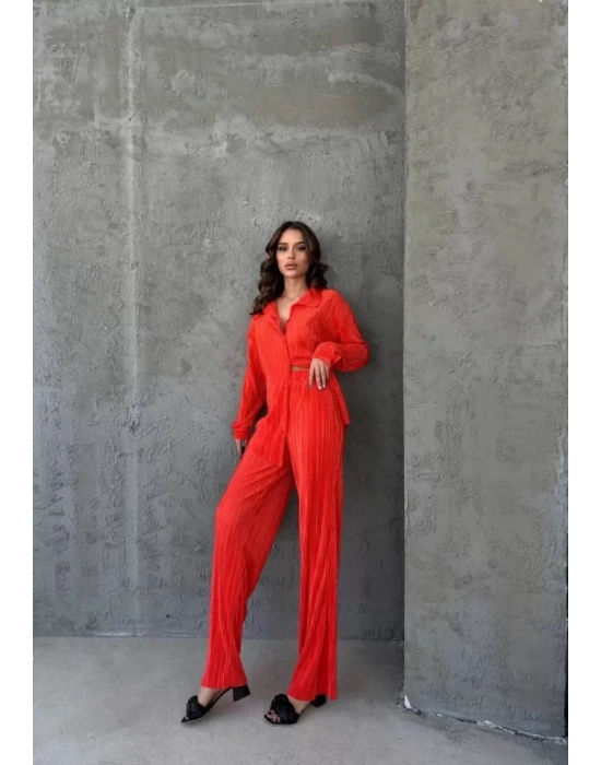Gömlek Ve Pantalon Takım  Kırmızı
