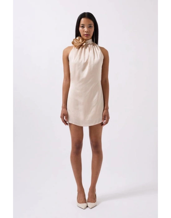 Gül Detay Mini aten Elbise