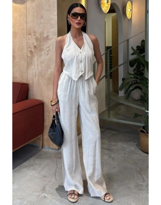 Halter Yaka Yelekli odal Takım 10144