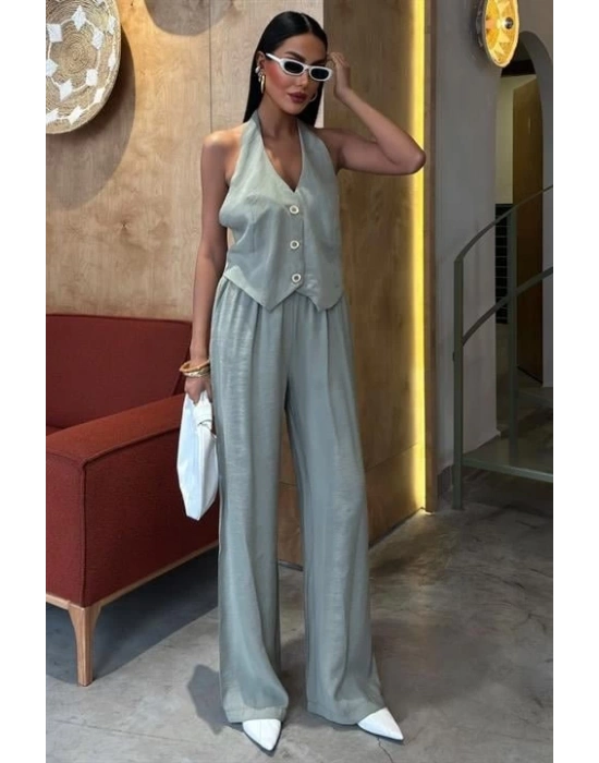 Halter Yaka Yelekli odal Takım 10144