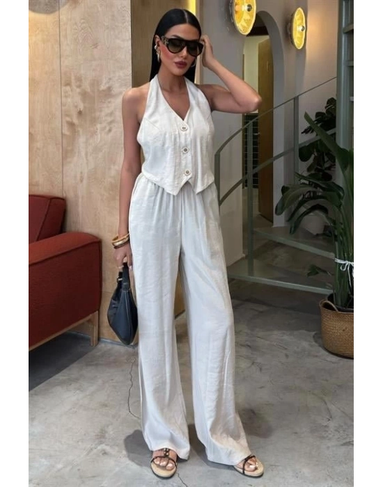 Halter Yaka Yelekli odal Takım 10144