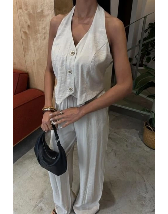 Halter Yaka Yelekli odal Takım 10144