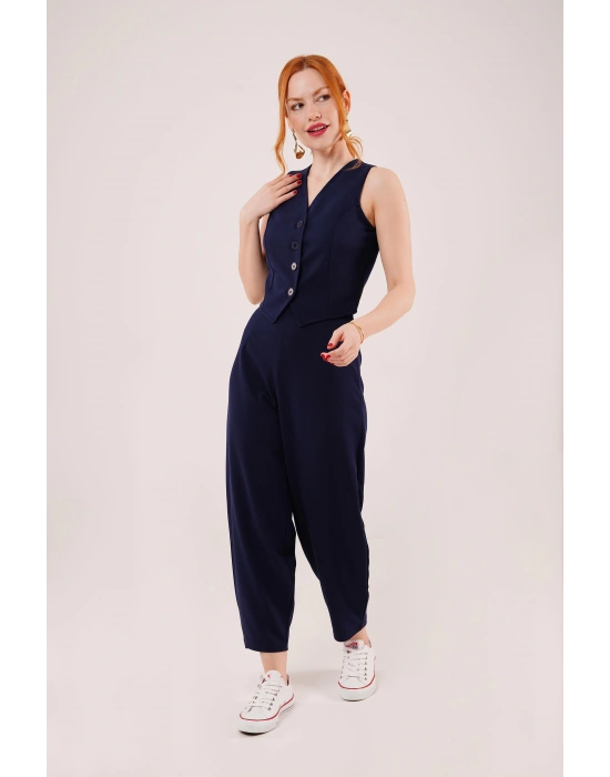 Havuç Kesim Lacivert Pantolon