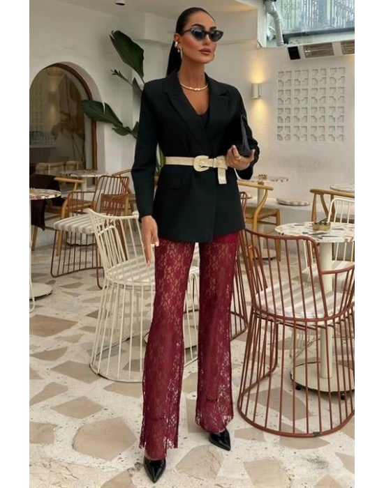 İçi Astarlı Dantel Pantolon 0081