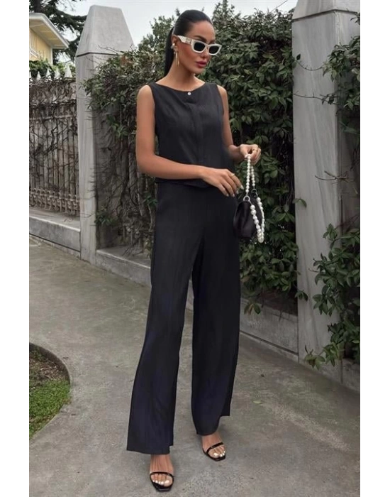 ıfır Kollu Bluz Batik Desenli Pantolon İkili Takım 1018108