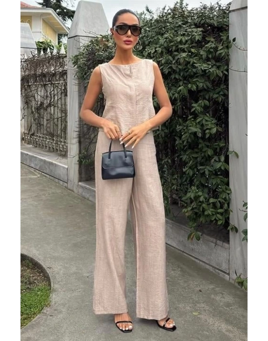 ıfır Kollu Bluz Batik Desenli Pantolon İkili Takım 1018108