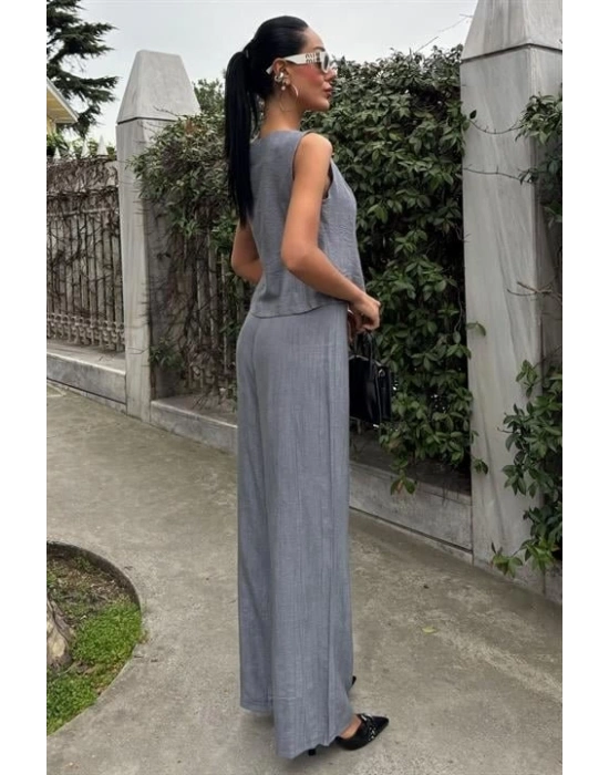 ıfır Kollu Bluz Batik Desenli Pantolon İkili Takım 1018108