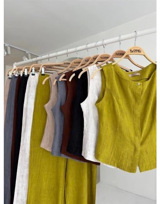 ıfır Kollu Bluz Batik Desenli Pantolon İkili Takım 1018108