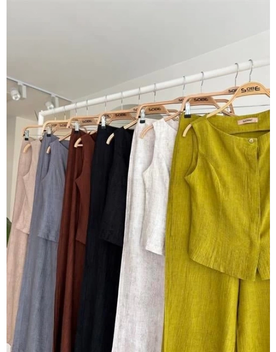 ıfır Kollu Bluz Batik Desenli Pantolon İkili Takım 1018108