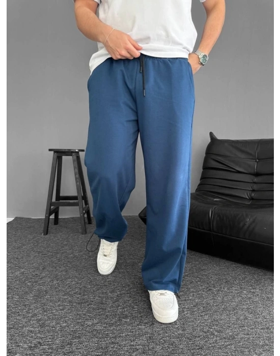 İki İplik Kumaş Baggy Alt Esofman  Turkuaz