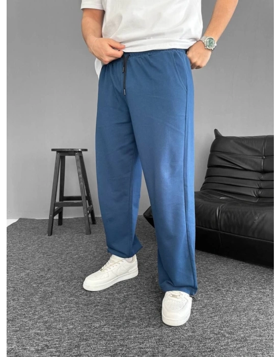 İki İplik Kumaş Baggy Alt Esofman  Turkuaz