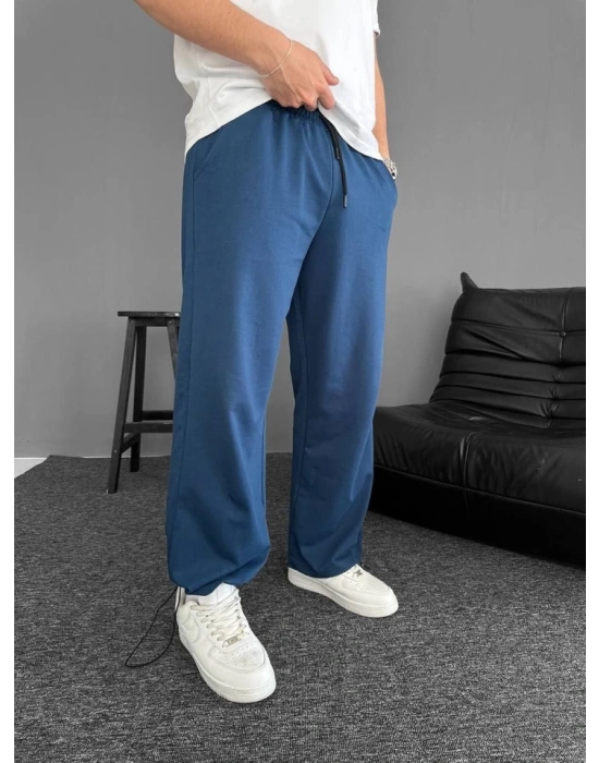 İki İplik Kumaş Baggy Alt Esofman  Turkuaz