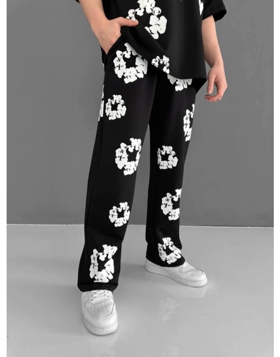 Iki İplik Kumaş Baskılı Esofman  iyah