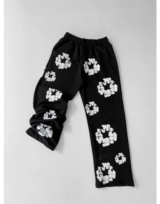 Iki İplik Kumaş Baskılı Esofman  iyah