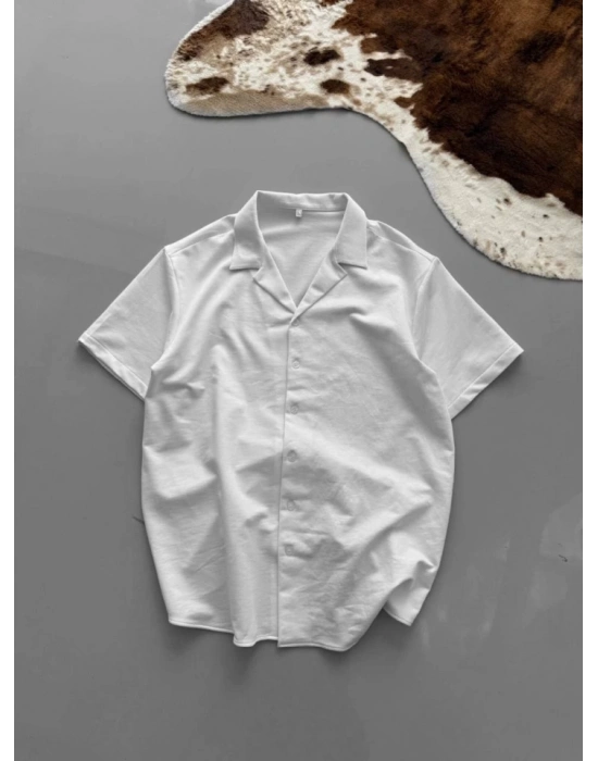 İki İplik Kumaş  Gömlek  Beyaz