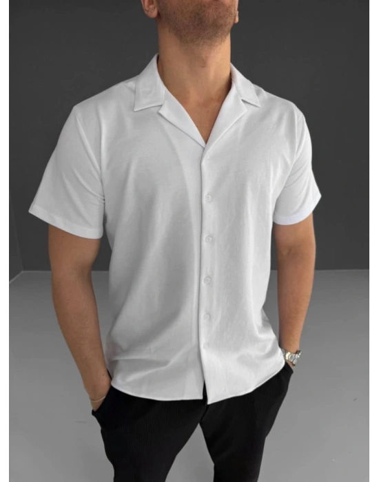 İki İplik Kumaş  Gömlek  Beyaz