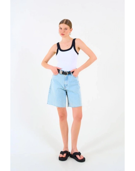 İki Renkli Atlet  Beyaziyah