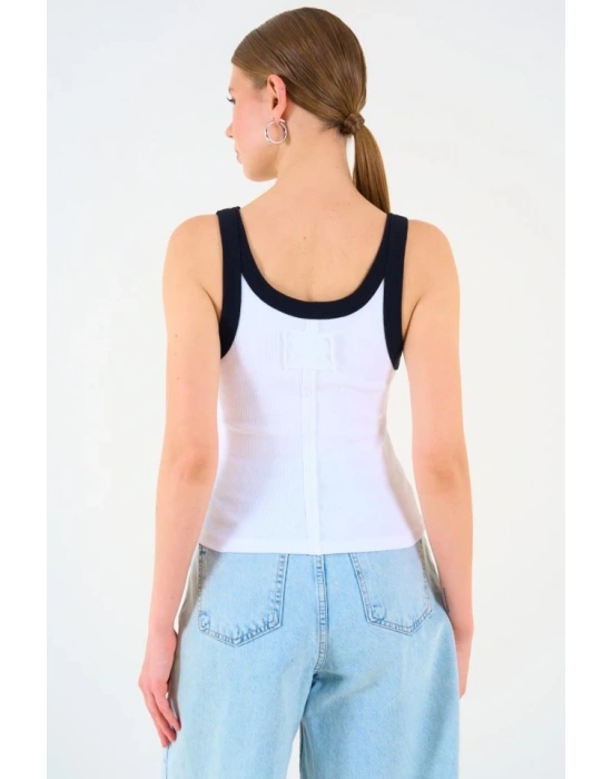 İki Renkli Atlet  Beyaziyah