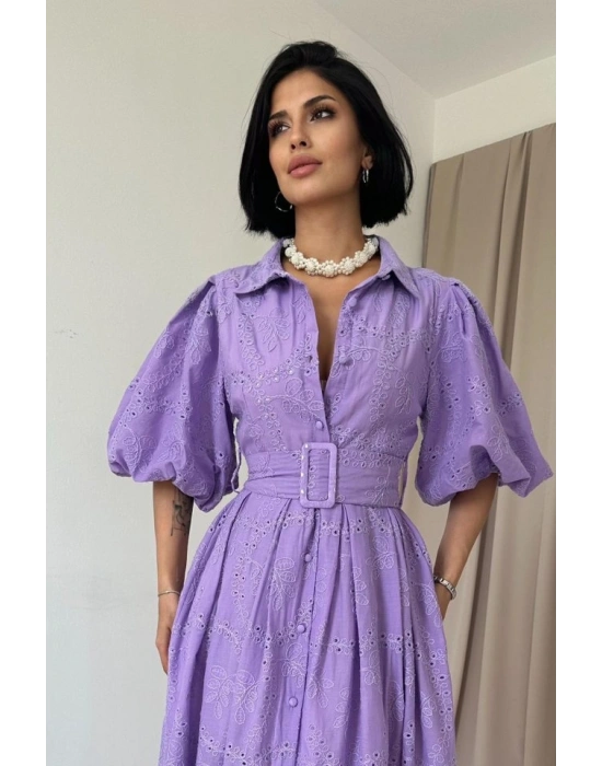 ila Pileli Balkon Elbise