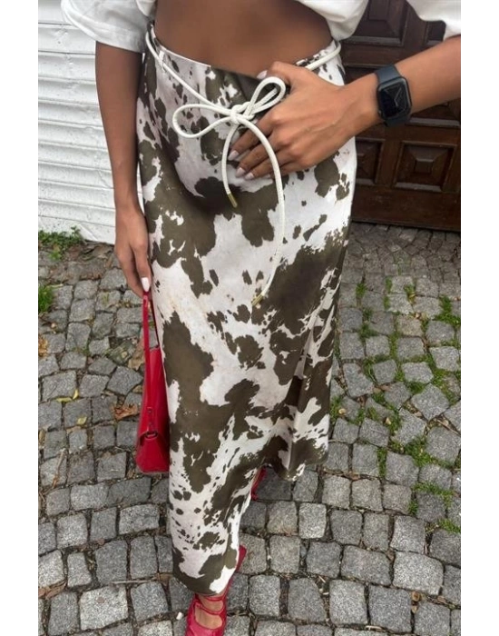 İnce Deri Kemerli Chanel Saten Etek 4050