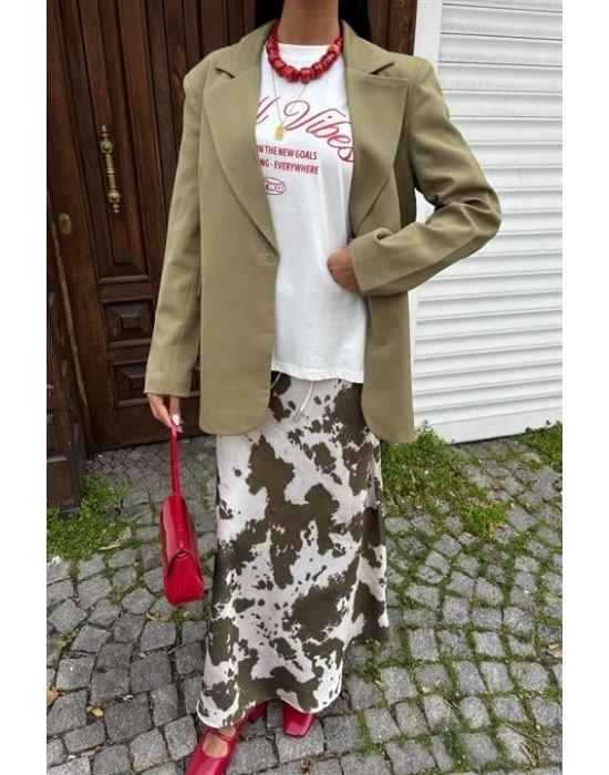 İnce Deri Kemerli Chanel Saten Etek 4050