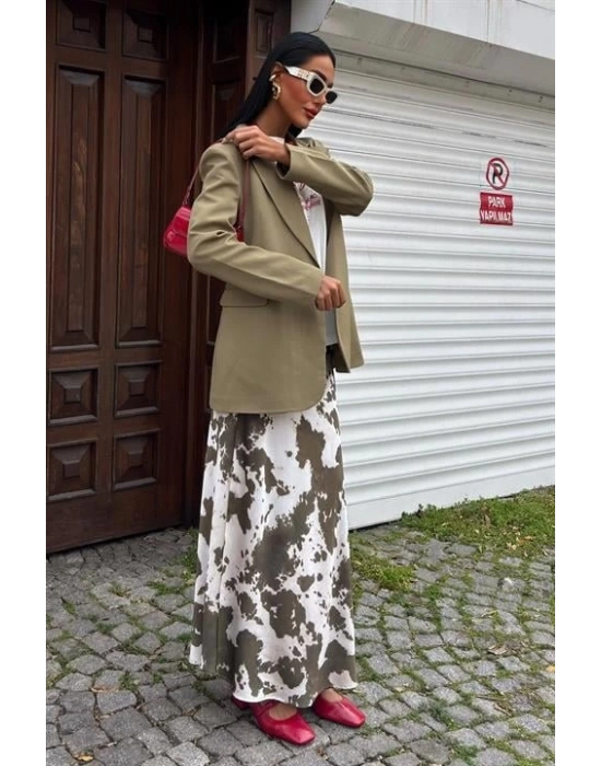 İnce Deri Kemerli Chanel Saten Etek 4050