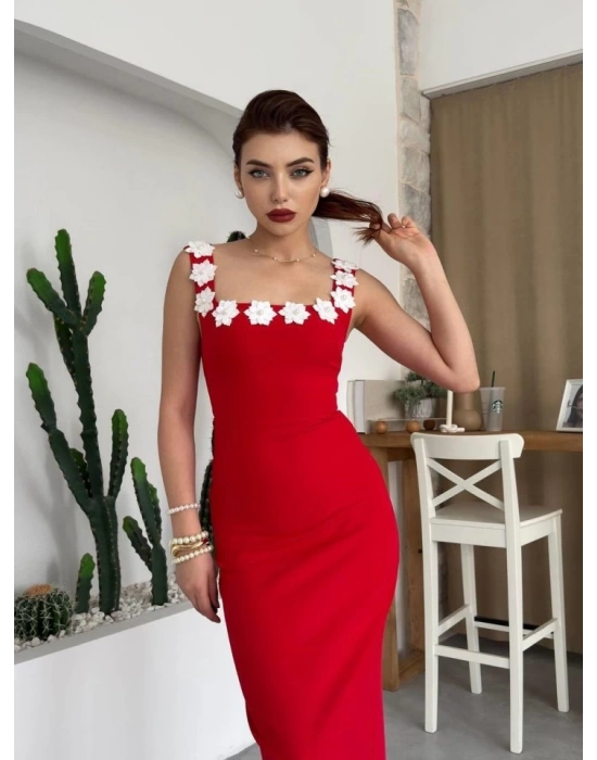 Mıng Çiçek Detaylı Elbise