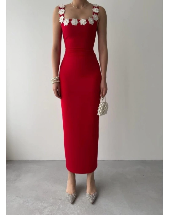 Mıng Çiçek Detaylı Elbise