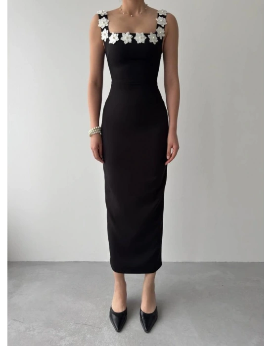 Mıng Çiçek Detaylı Elbise