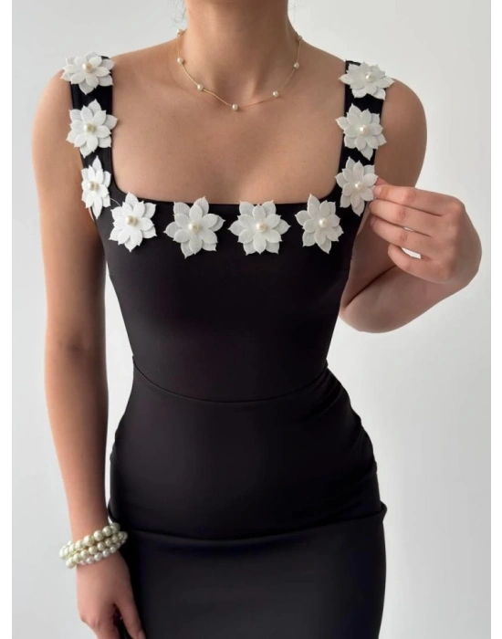 Mıng Çiçek Detaylı Elbise