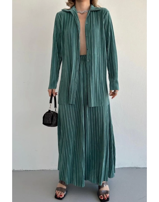 int Fitilli Gömlek Ve Uzun Etek Takım