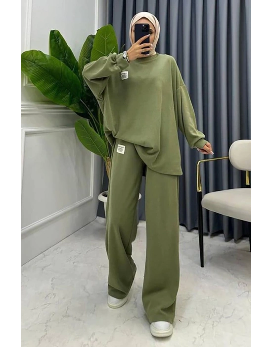 int Klasik Fitilli Kazak Ve Pantolon Takım