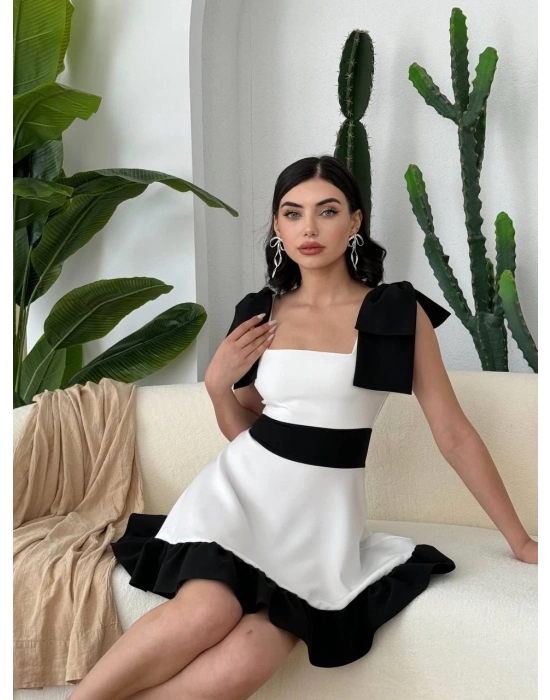 iron Omuz Fiyonklu Elbise