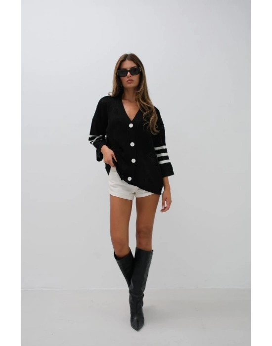 ırt Baskılı Ajurlu Hırka