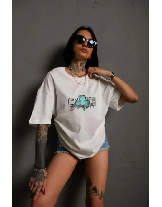 ırt Baskılı Tshirt  Beyaz