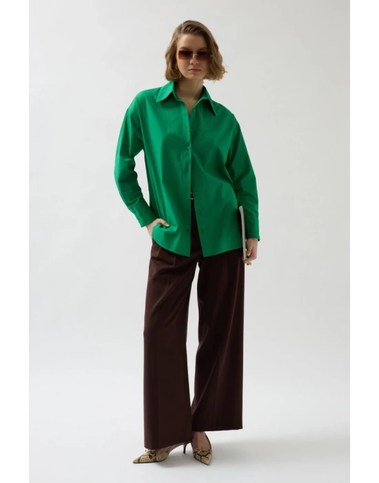 ırt Dekolteli Bağcıklı Gömlek