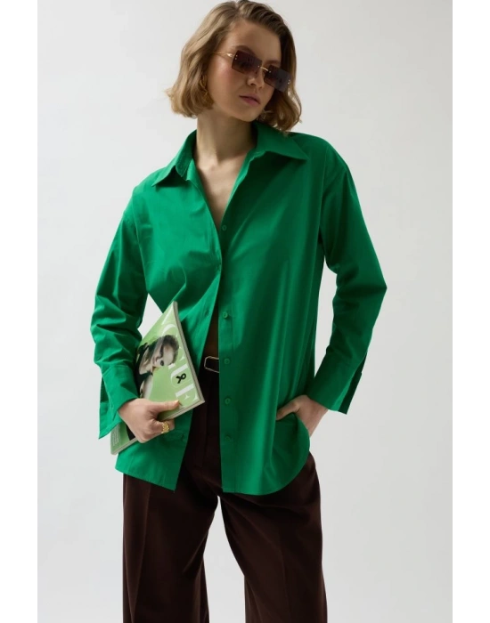 ırt Dekolteli Bağcıklı Gömlek