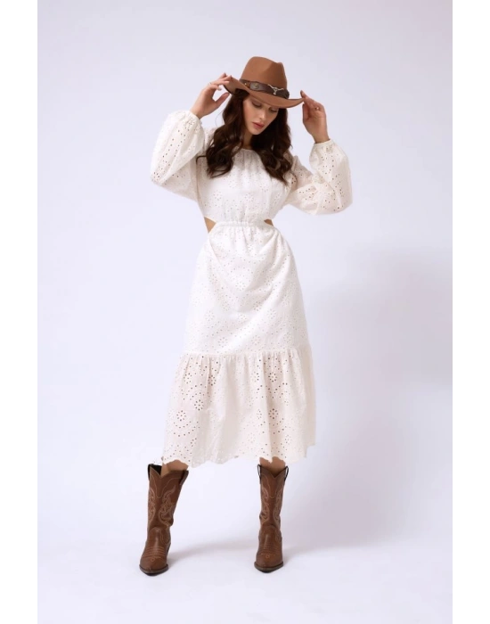 Sırt Dekolteli Brode Elbise