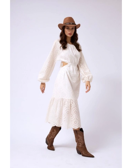 Sırt Dekolteli Brode Elbise